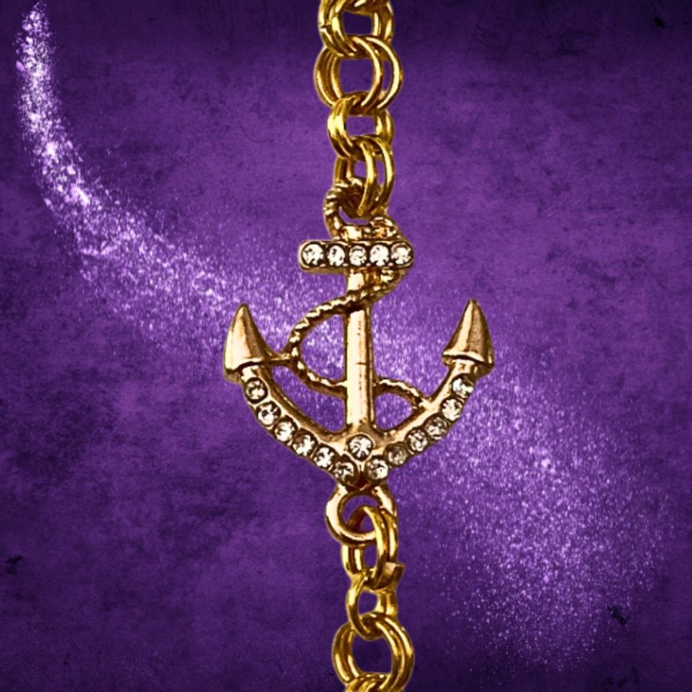 Pave Anchor Chainmail Bracelet